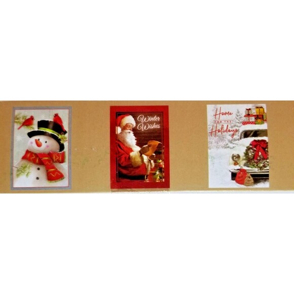 Christmas Holiday Greeting Cards Box of 30 Cards Variety 6 Designs 6.5" X 4.5" - Picture 5 of 5